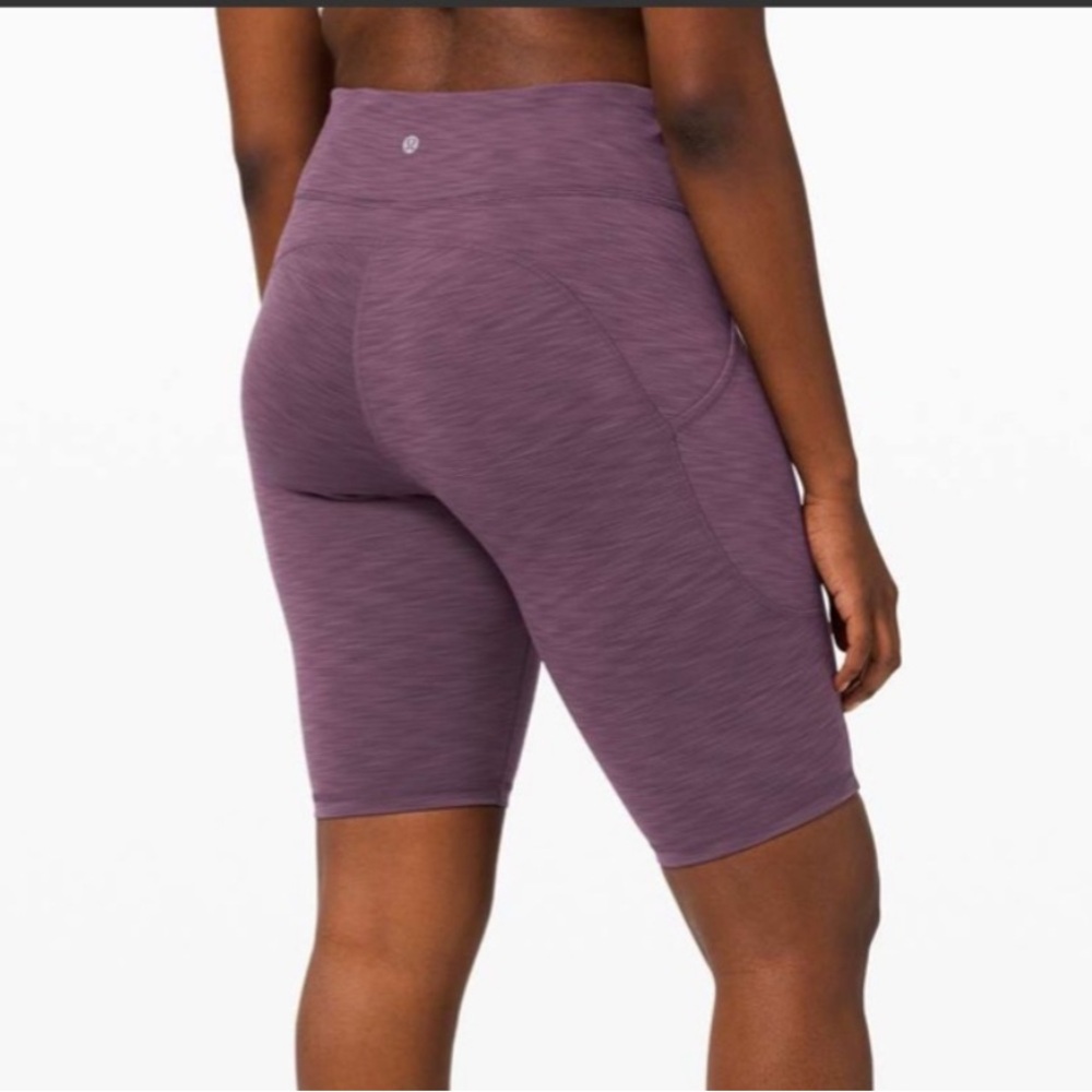 Lululemon Invigorate High-Rise Bike Short 10" Heathered Black Currant size 2
